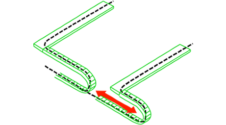 ケーブルベア内への同軸配線